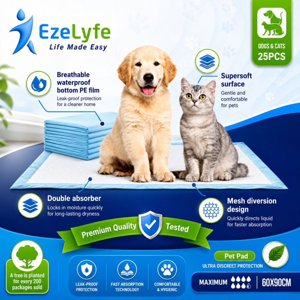 Dog, Puppy, Cat, Pet Training Pads Poo Pee Pads- 60 x 90cm